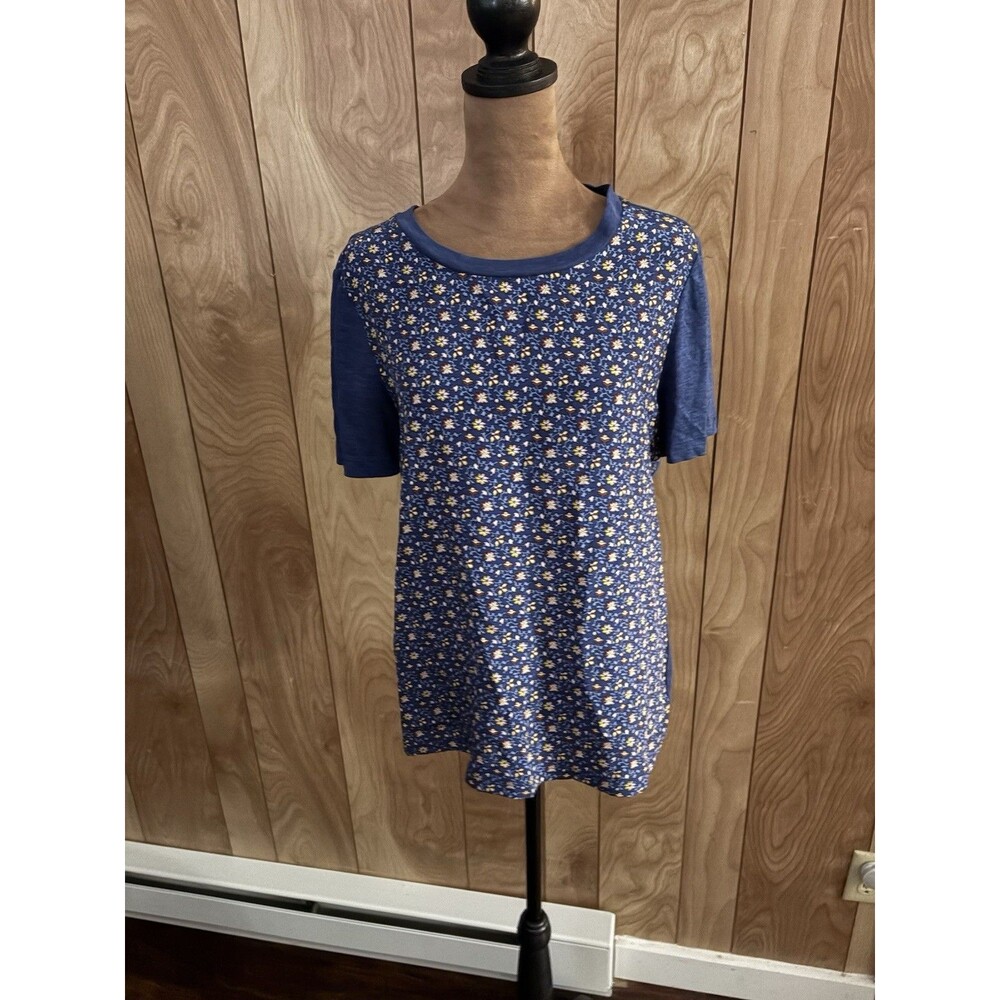 Tory Burch Women’s 100%‎ Linen Floral Short Sleeve T-shirt Size Medium M